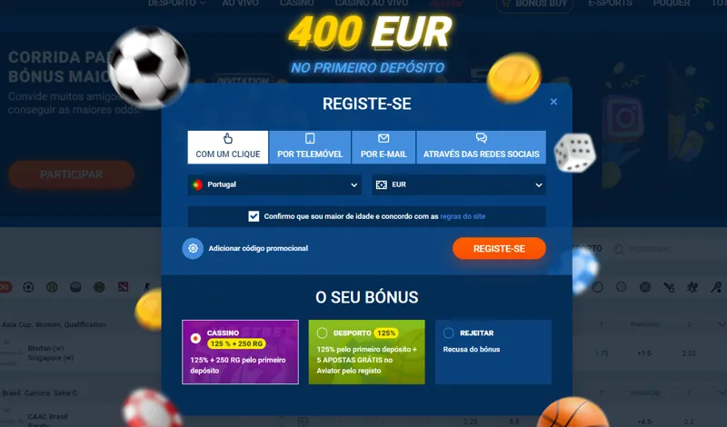Registo na MostBet para novos jogadores de Portugal