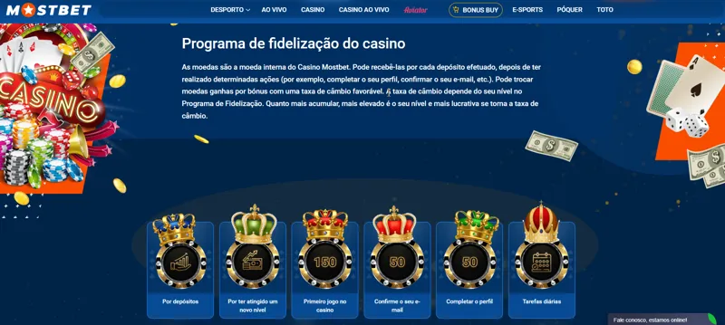 Programa de Fidelização do Casino Online MostBet