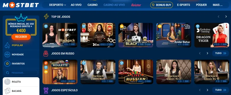 Casino ao vivo MostBet