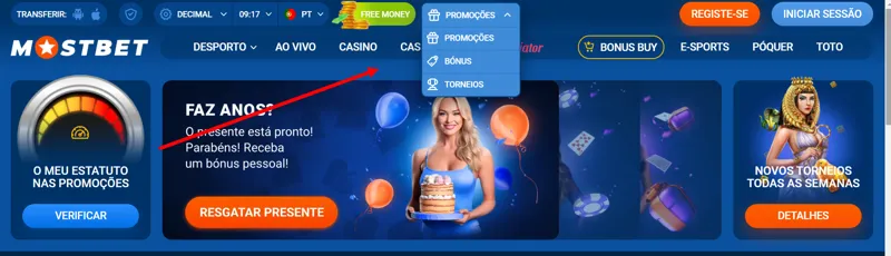 Códigos promocionais e promoções da casa de apostas MostBet