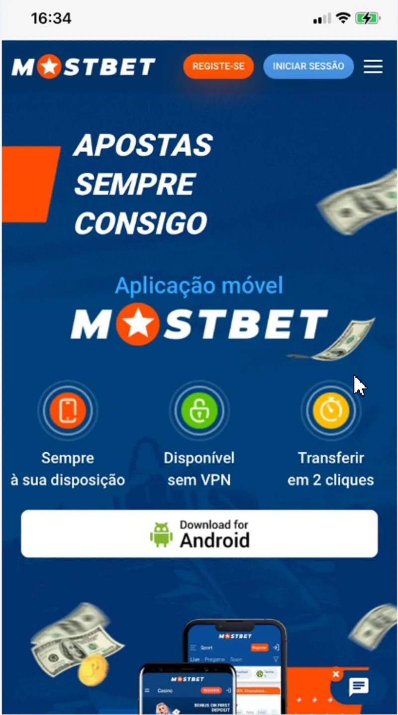 Aplicação móvel MostBet para Android