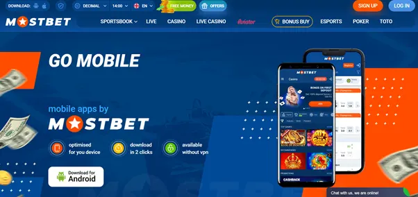 Aplicativo Android no site de apostas MostBet